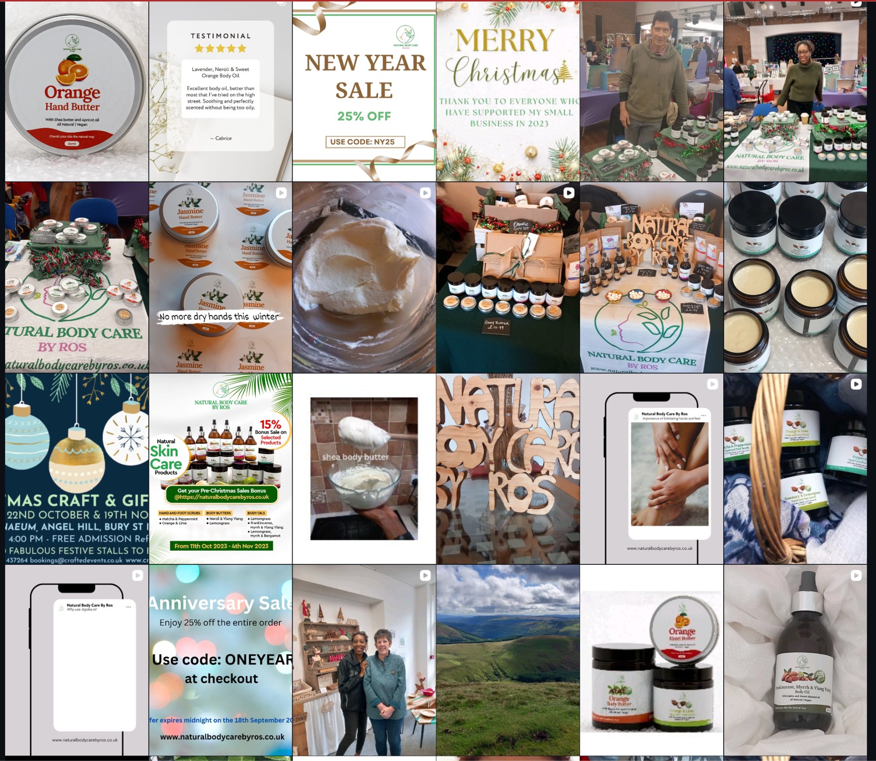 Earlier Natural Body Care by Ros Instagram grid
